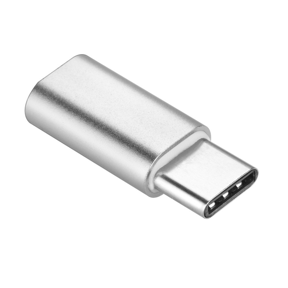 Redukce nabíjení micro USB - USB type C stříbrná PA-30