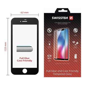 Temperované sklo SWISSTEN FULL GLUE, case friendly Apple iPhone 5 / SE černé