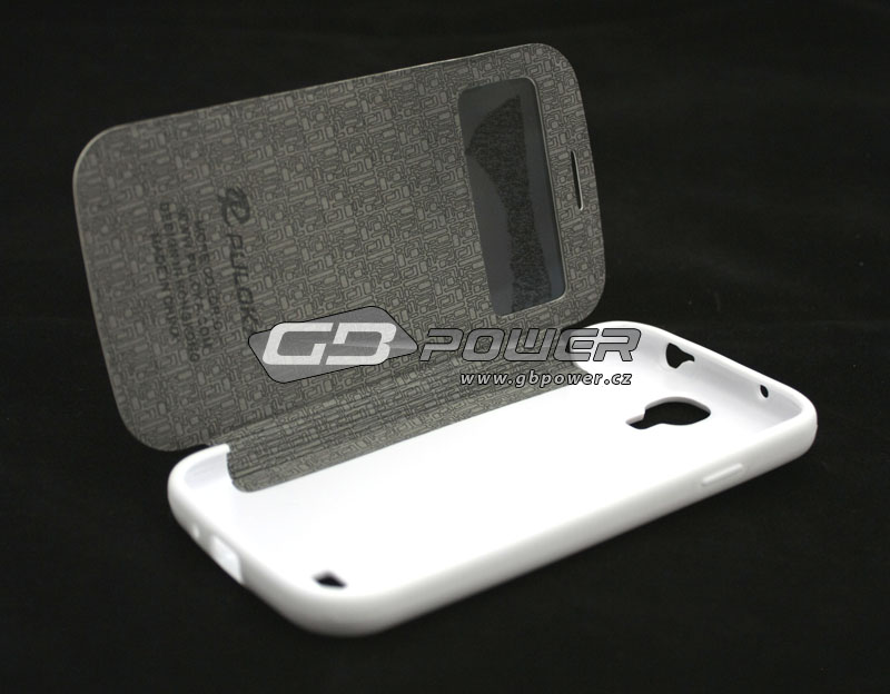 Pouzdro flip Puloka Samsung I9500 Galaxy S4 bílé s okýnkem