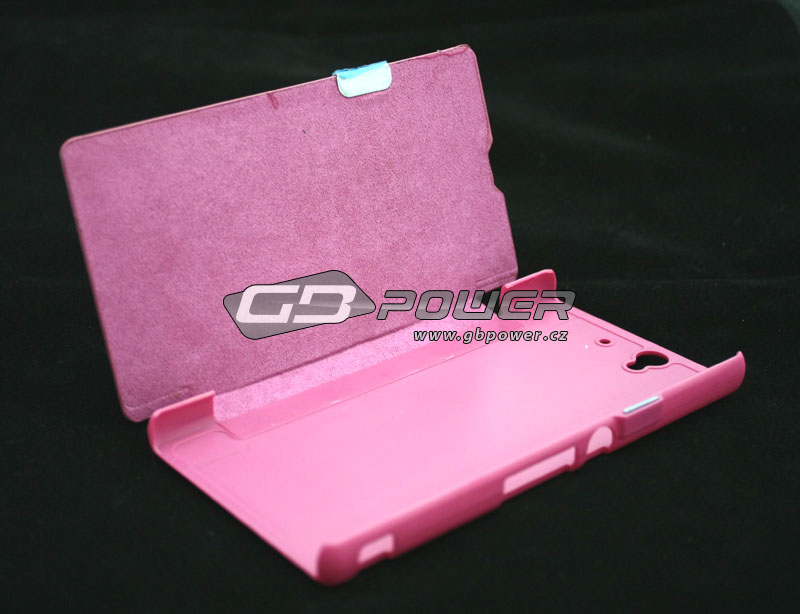 Pouzdro flip Sony Xperia Z růžové blistr