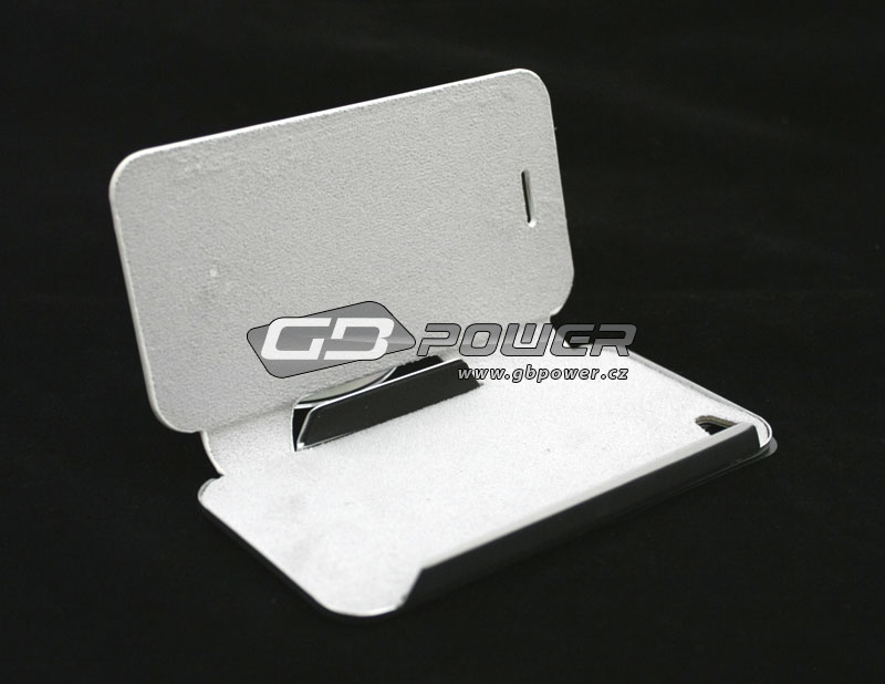 Pouzdro flip iPhone 4 / 4S bílé kov blistr