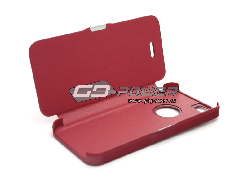 Pouzdro flip iPhone 5 / 5S červené magnet blistr