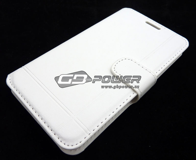 Pouzdro Leather Samsung G900 Galaxy S5 bílé