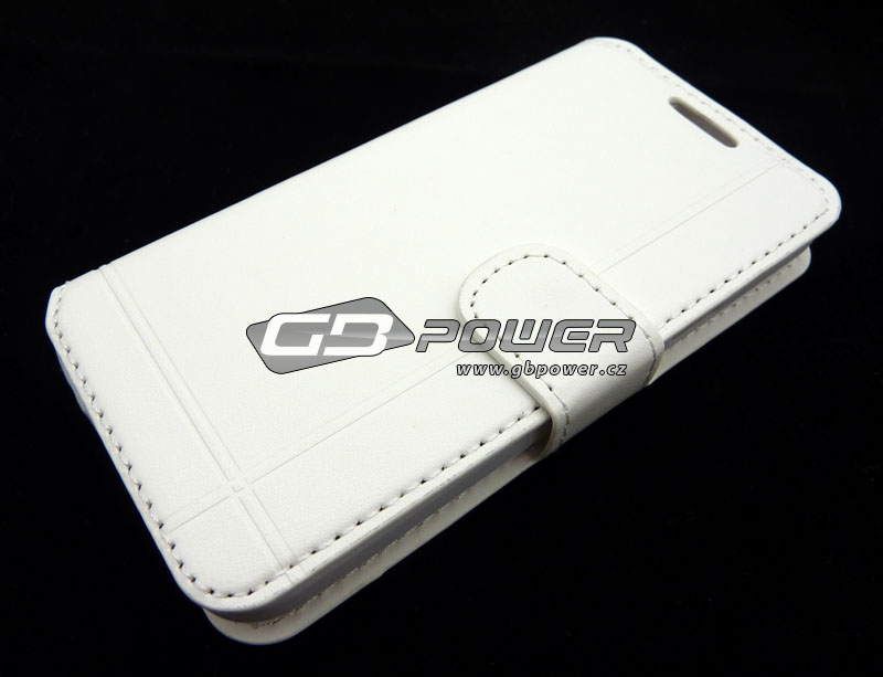 Pouzdro Leather Samsung G800F Galaxy S5 Mini bílé
