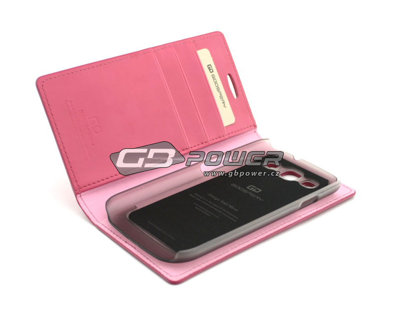Pouzdro MERCURY Samsung I9300 Galaxy S3 kožené flip růžové blistr