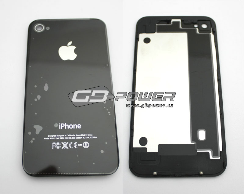 Apple iPhone 4 Kryt baterie černý sklo (A1332)