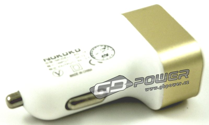Autonabíječka Nokoko 3 x USB KO-14 perleťově zlatá 3,1A