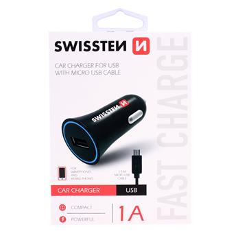 Autonabíječka SWISSTEN 1 x USB 1A Power + kabel micro USB