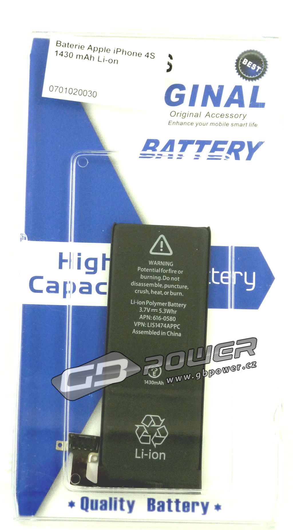 Baterie iPhone 4S 1430 mAh Li-on