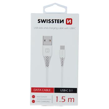 Datový kabel SWISSTEN USB type-C 1,5m bílý (7mm)