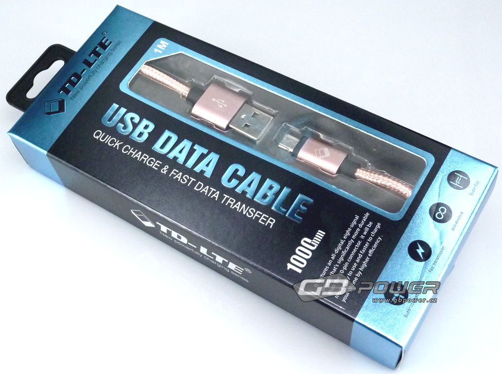 Datový kabel micro USB TD-LTE TD-CA03 růžový 1m