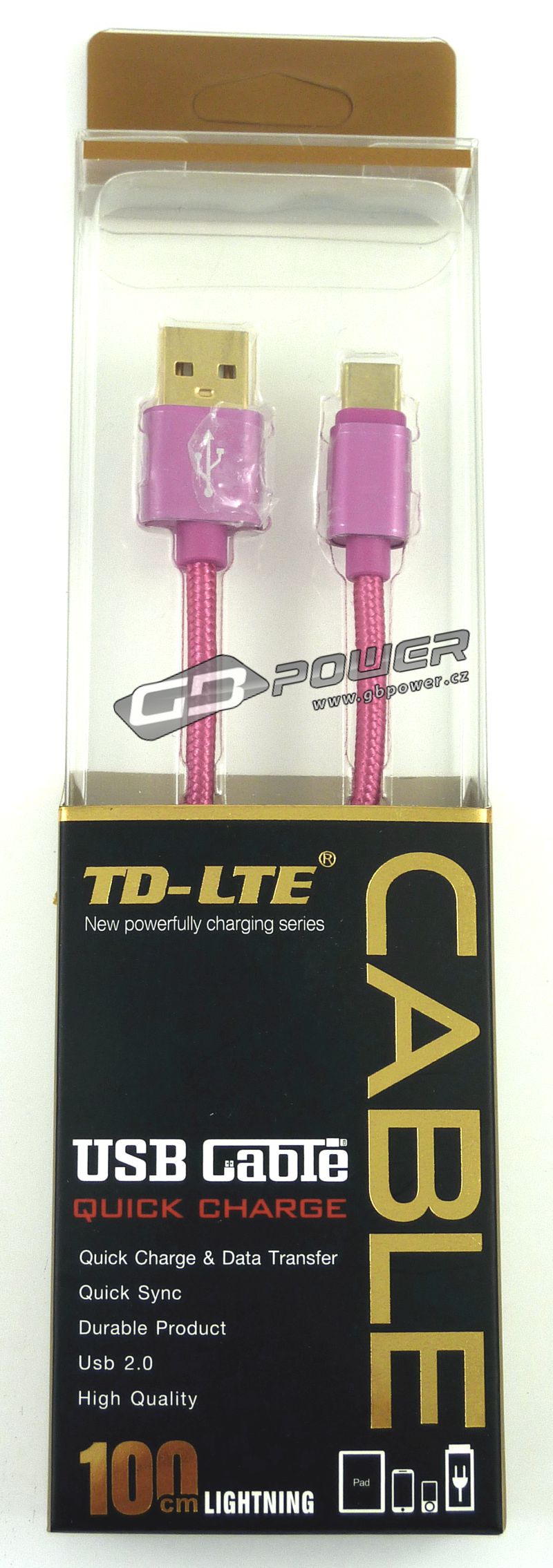 Datový kabel USB Type-C TD-LTE TD-CA35/36 tmavě růžový