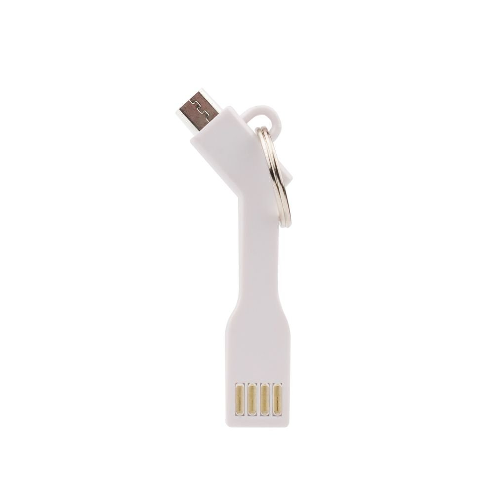 Datový kabel micro USB přívěšek bílý
