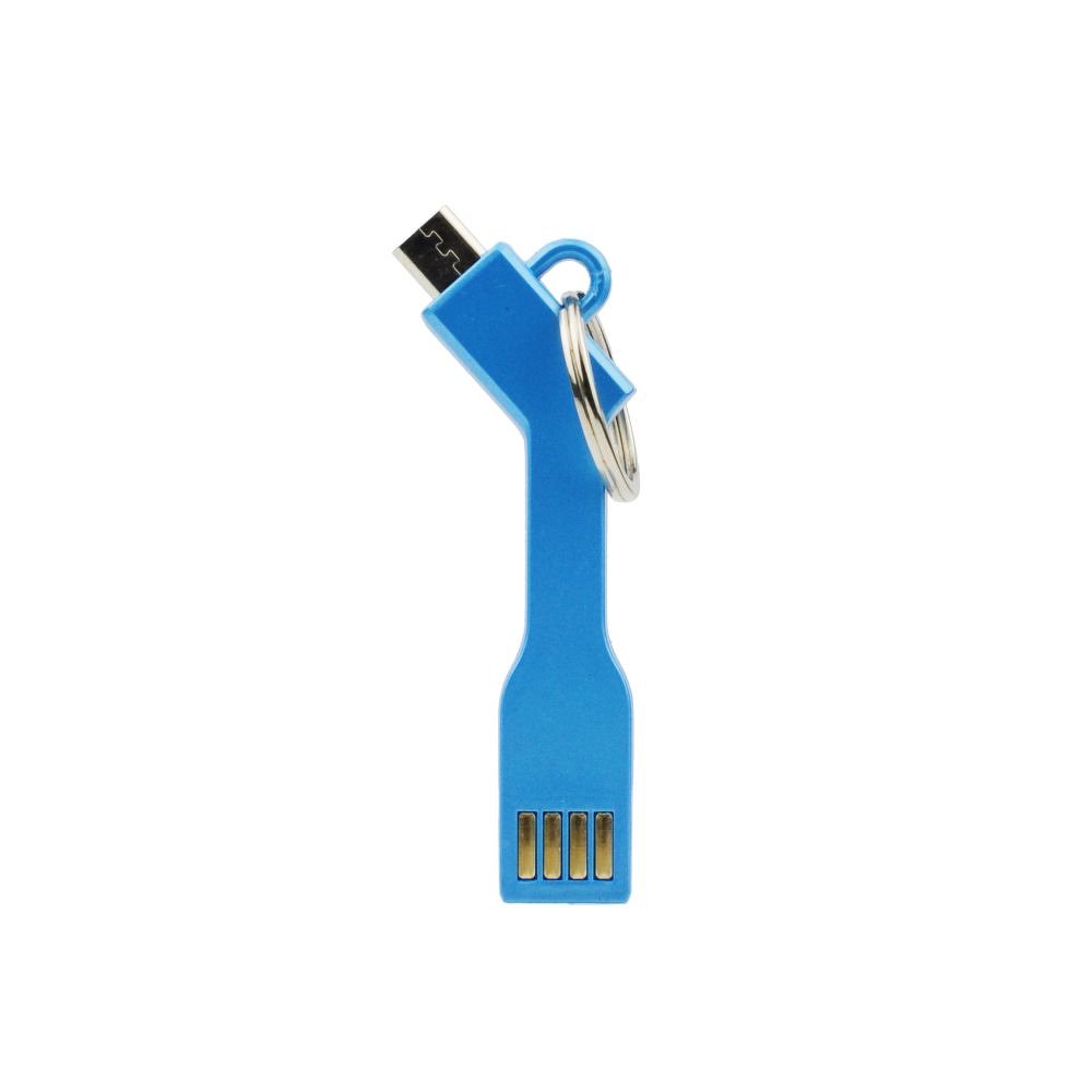 Datový kabel micro USB přívěšek modrý