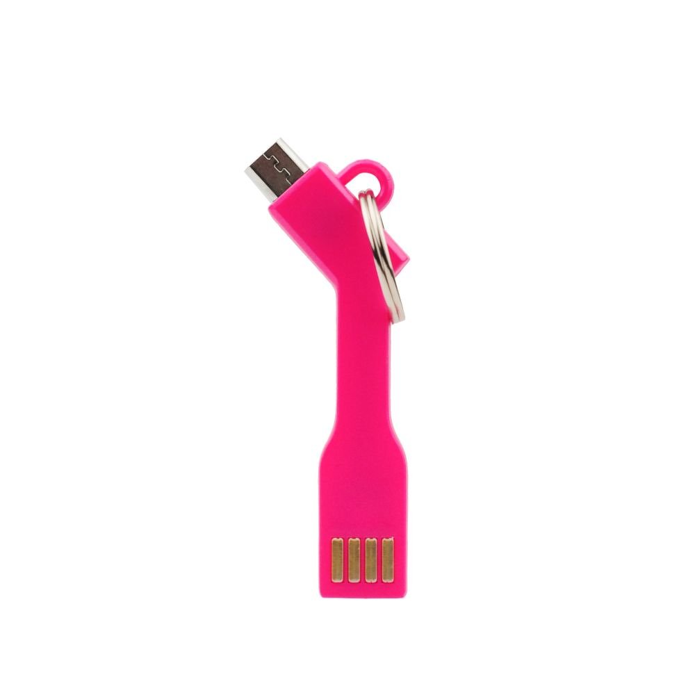 Datový kabel micro USB přívěšek růžový
