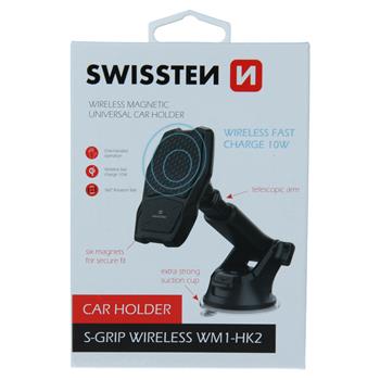 Držák do auta SWISSTEN magnetický s bezdrátovým nabíjením S-GRIP WM1-HK2