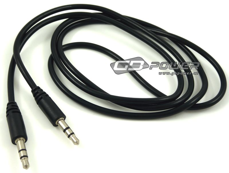 Jack 3,5mm x Jack 3,5mm audio adaptér kabel kulatý černý 1m
