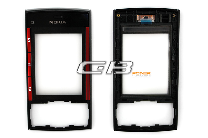Nokia X3 Kryt přední černo červený originální