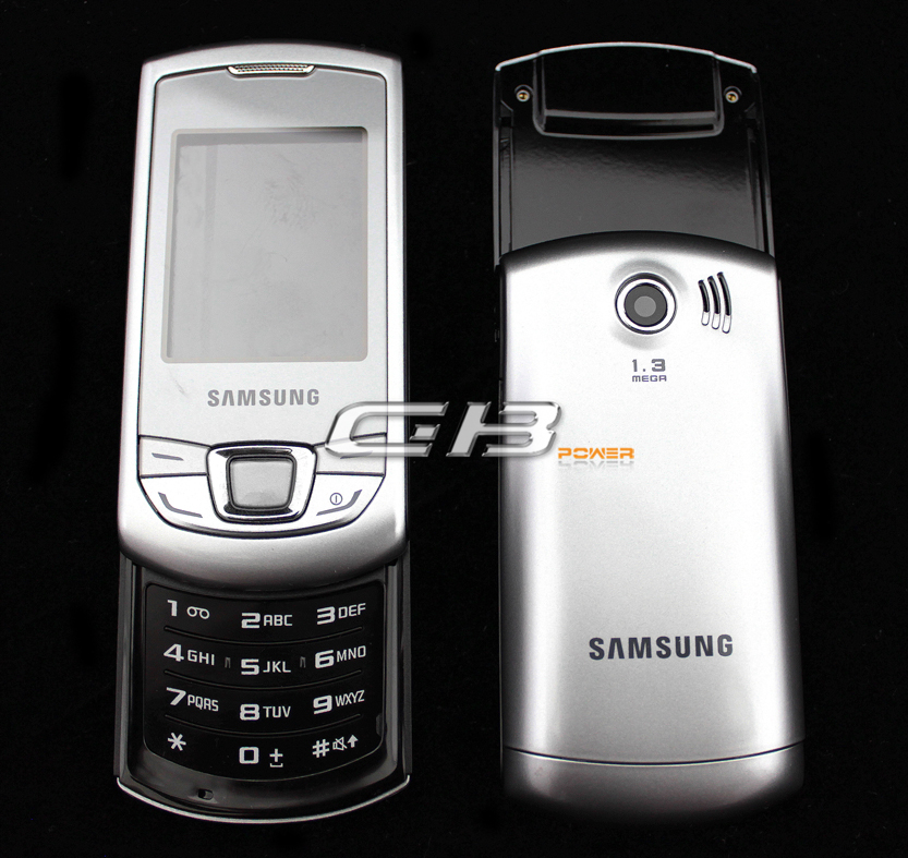 Samsung E2550 Monte slider Kryt stříbrný kompletní + pojezd originální