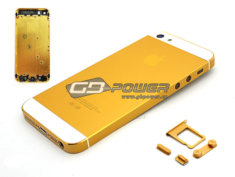 Apple iPhone 5 Kryt baterie bílo zlatý