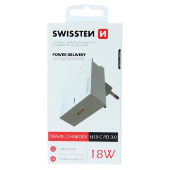 Nabíječka SWISSTEN Power Delivery 3.0 18W bílá