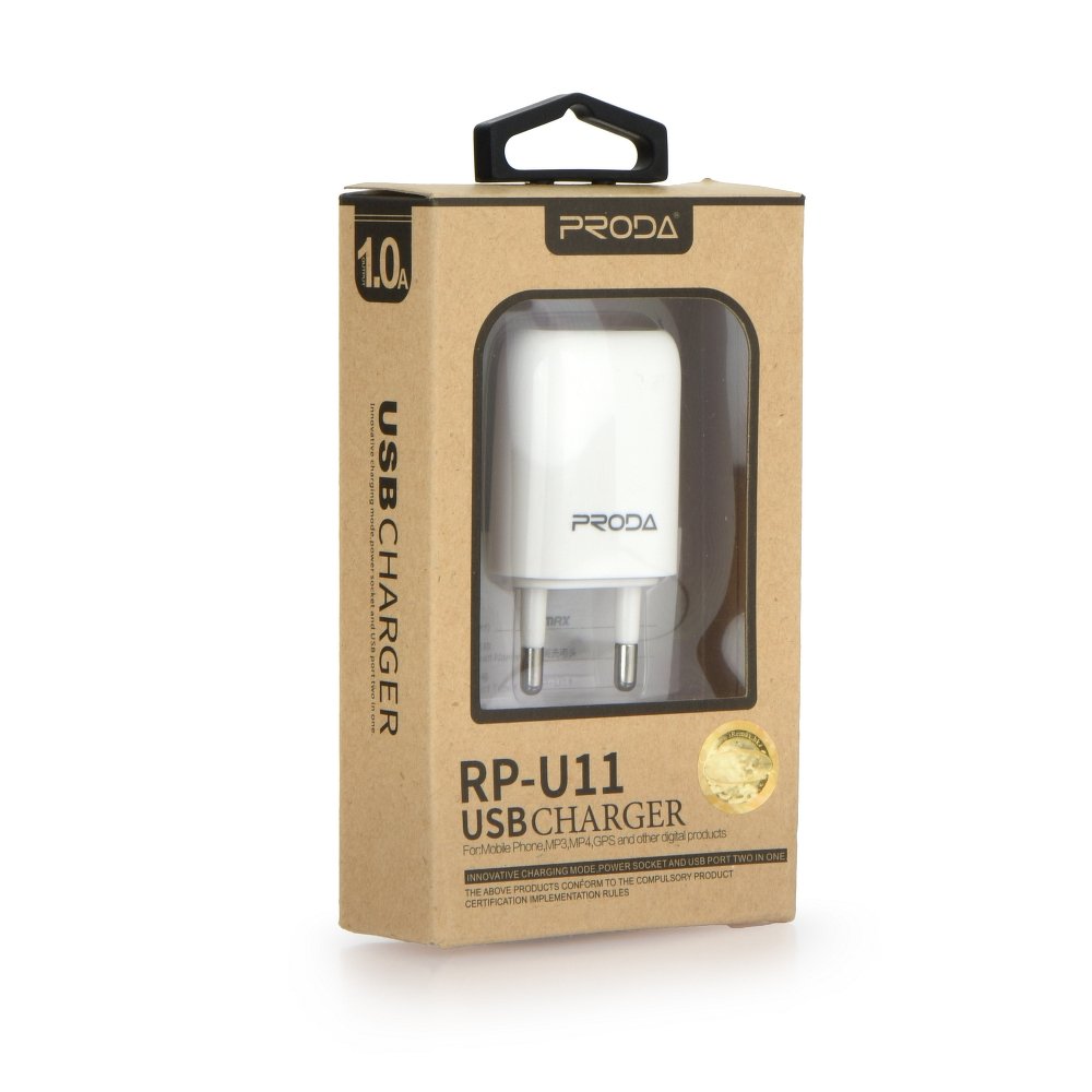 Nabíječka USB REMAX Proda 1A RP-U11 bílá