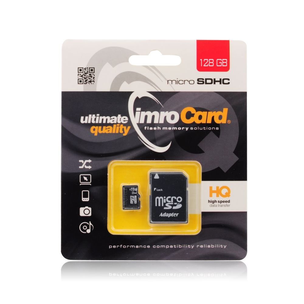 Paměťová karta MICRO SD 128GB IMRO + adaptér SD blistr class 10 UHS