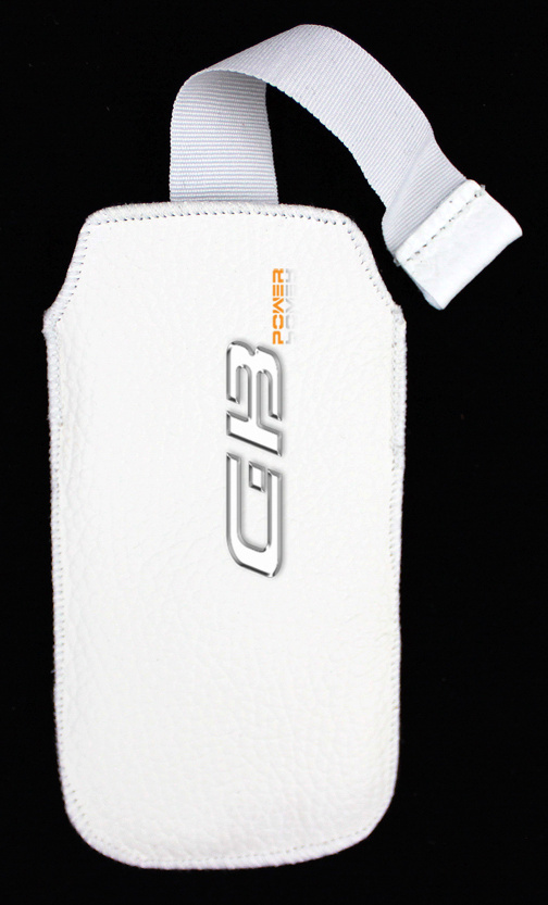Ponožka kůže HTC Wildfire s vytahovacím páskem bílá (19)