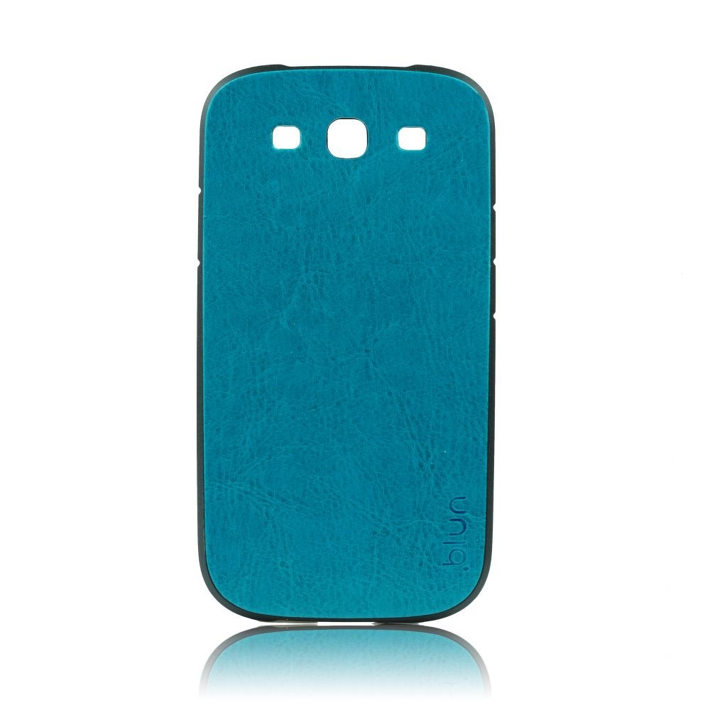 Pouzdro Back Case Blun Samsung I9300 Galaxy S3 vzor kůže modré