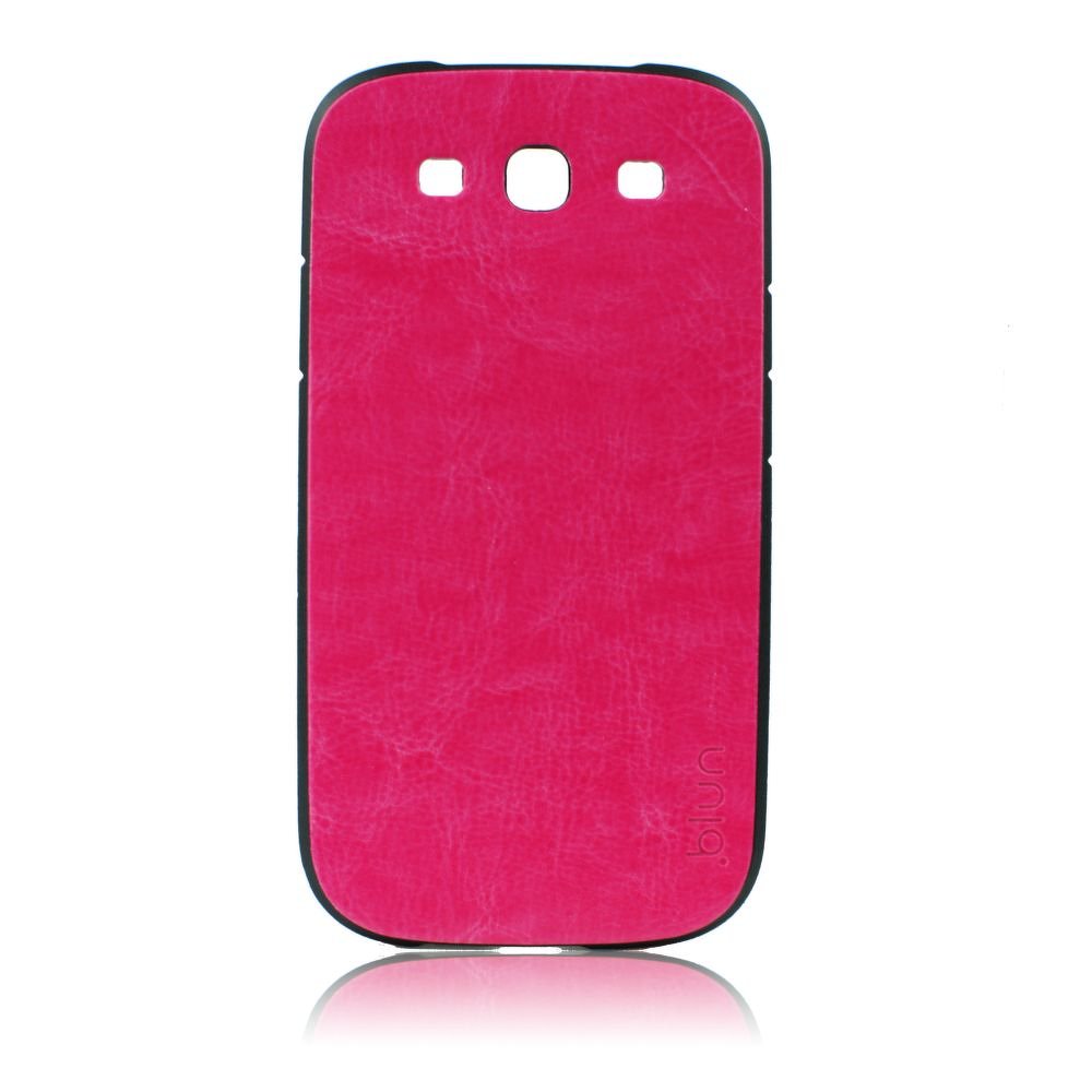 Pouzdro Back Case Blun Samsung I9300 Galaxy S3 vzor kůže růžové