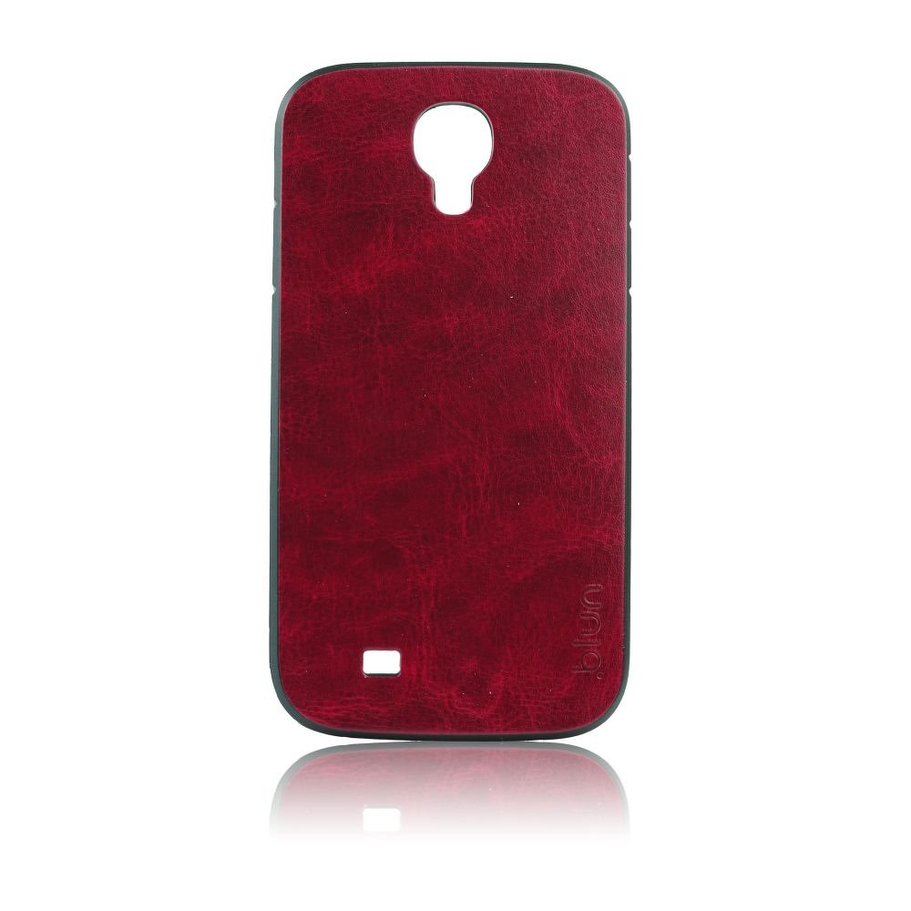 Pouzdro Back Case Blun Samsung I9500 Galaxy S4 vzor kůže hnědé