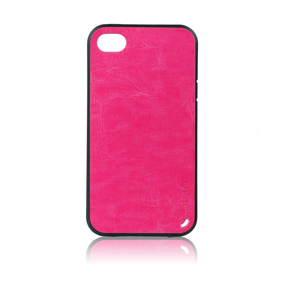 Pouzdro Back Case Blun iPhone 4 / 4S vzor kůže růžové