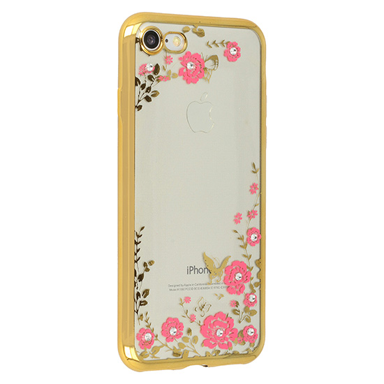 Pouzdro Back Case Flower Samsung 7530F Galaxy J7 2017 zlaté