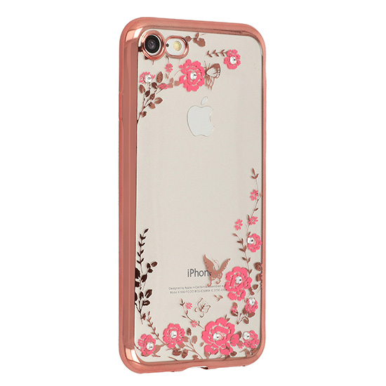 Pouzdro Back Case Flower Samsung J730F Galaxy J7 2017 zlato růžové