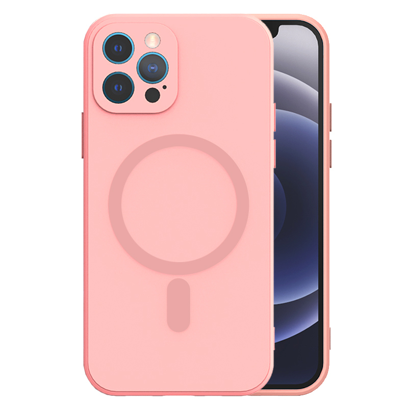 Pouzdro Tel Protect Magsilicone Case pro Apple iPhone 12 světle růžové