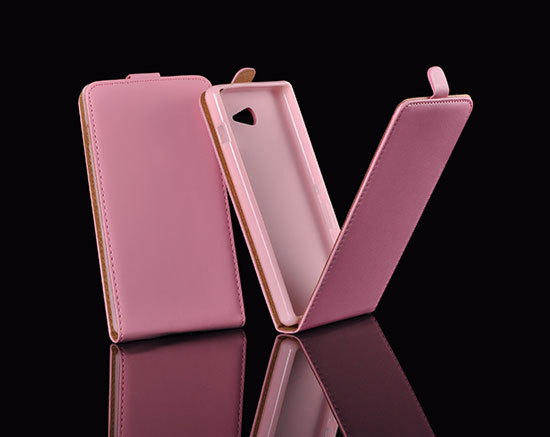 Pouzdro knížka Slim Flexi Samsung G800F Galaxy S5 Mini růžové
