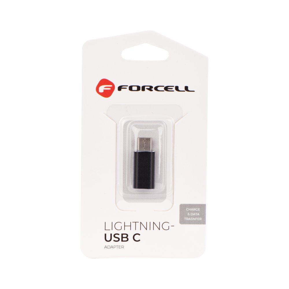 Redukce nabíjení Forcell Lightning iPhone - USB Type-C černá