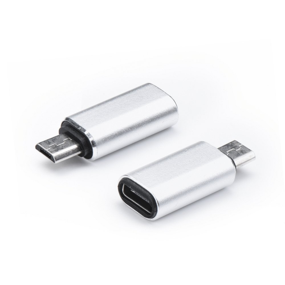 Redukce nabíjení USB Type-C Micro USB stříbrná