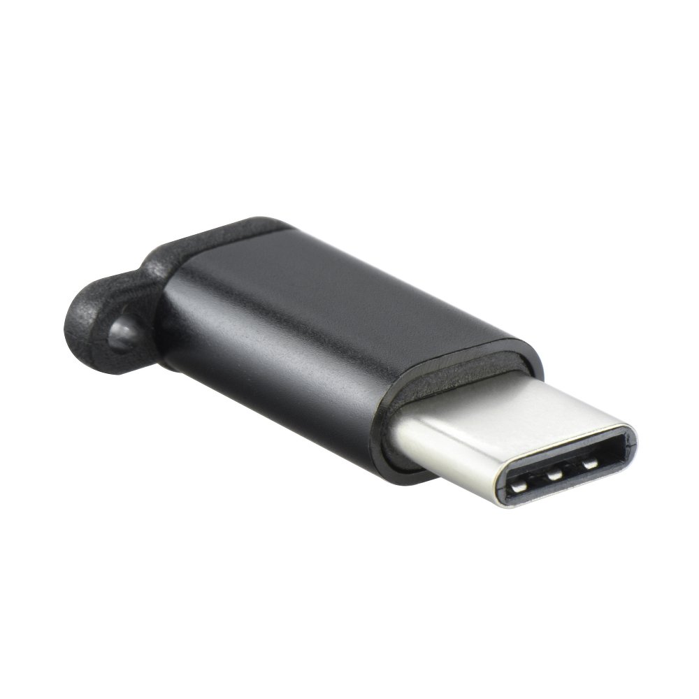 Redukce nabíjení micro USB - USB type C černá závěsná PA-30