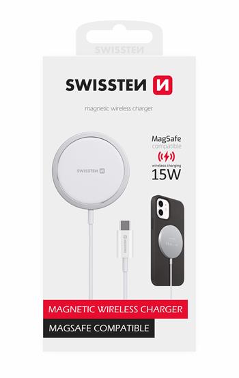 SWISSTEN MagStick Wireless nabíječka pro Apple iPhone (kompatibilní s MagSafe) černá