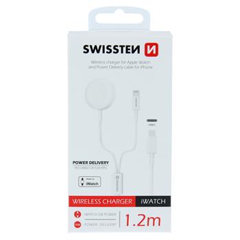 SWISSTEN Wireless nabíječka 2 v 1 iWatch + lightning Power Delivery