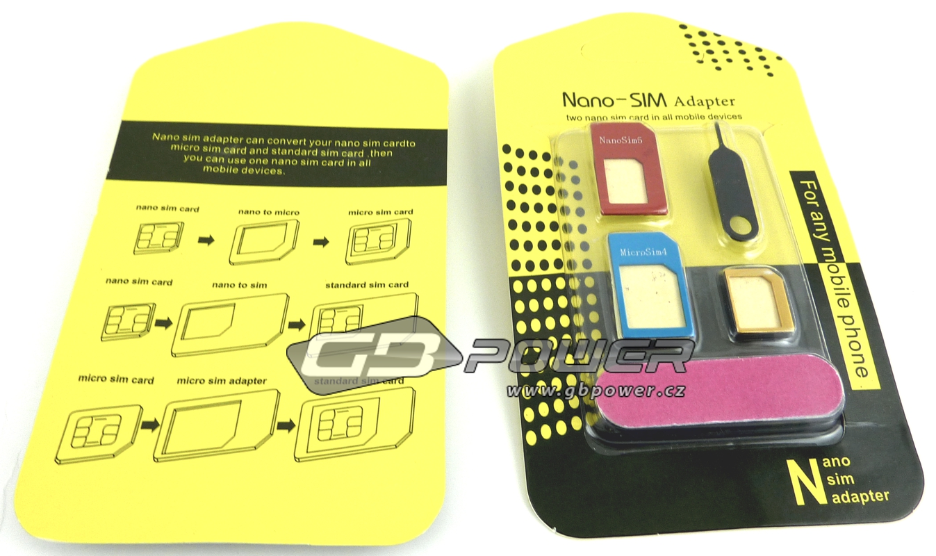 Sada adaptérů SIM 4 v 1 + otvírák (micro SIM / NANO SIM / SIM iPhone / pilník)