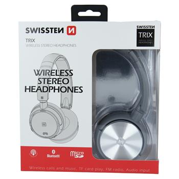 Sluchátka Bluetooth Stereo SWISSTEN TRIX stříbrno/šedá