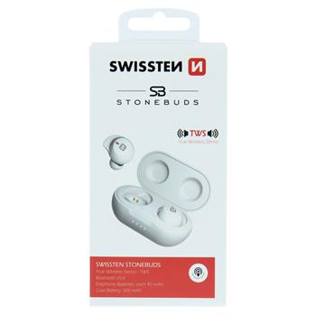 Sluchátka Bluetooth TWS SWISSTEN STONEBUDS bílá