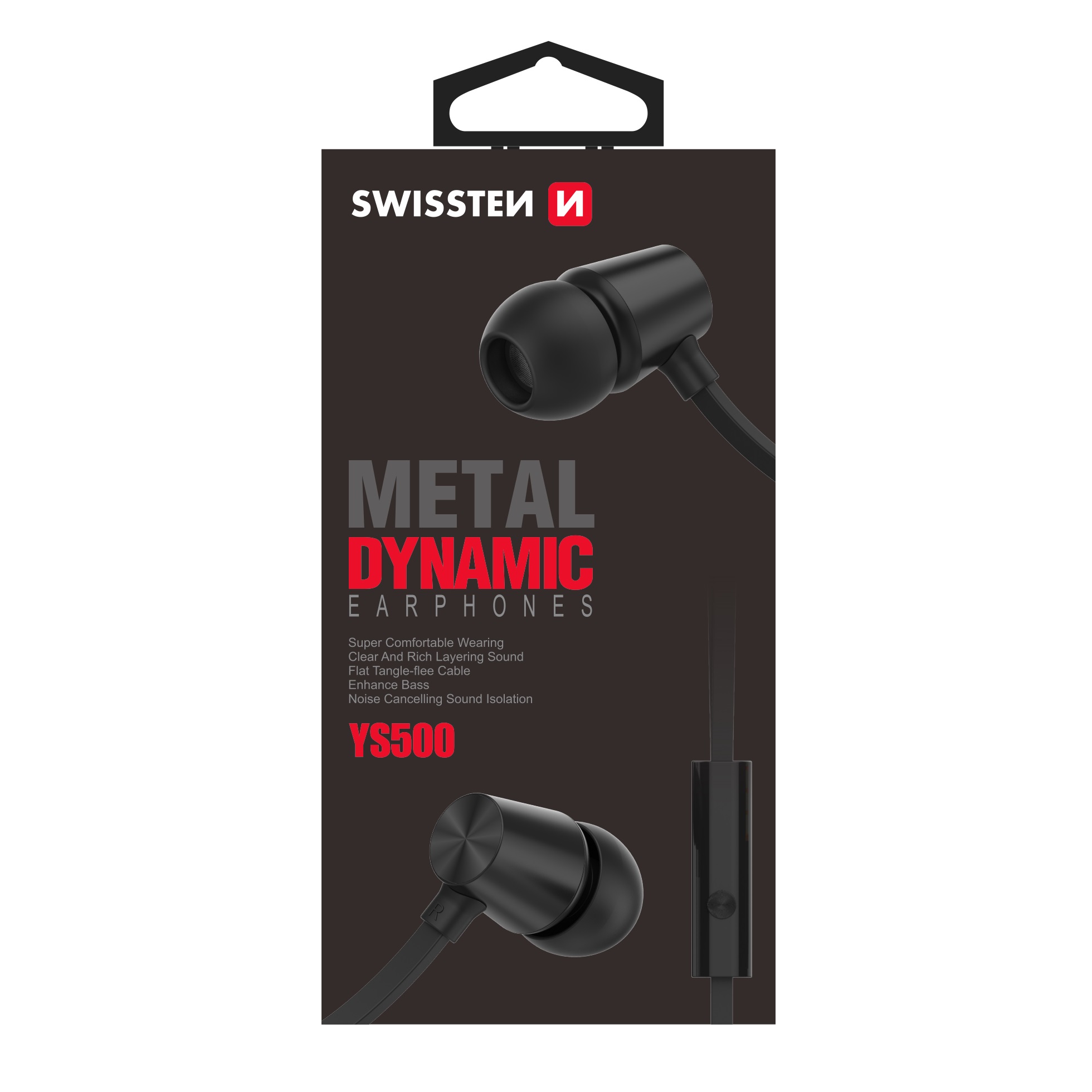 Sluchátka SWISSTEN earbuds dynamic YS-500 černé