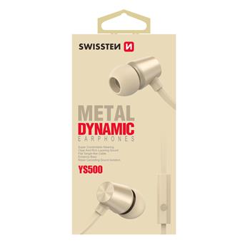 Sluchátka SWISSTEN earbuds dynamic YS-500 zlaté