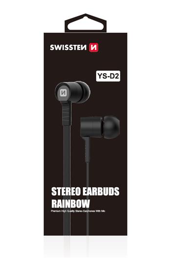 Sluchátka SWISSTEN earbuds superbass YS-D2 černé