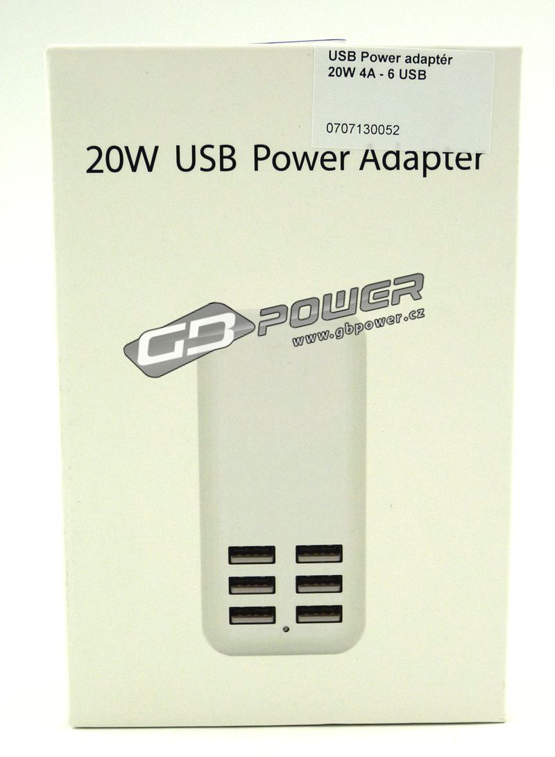 USB Power adaptér 20W 4A - 6 USB