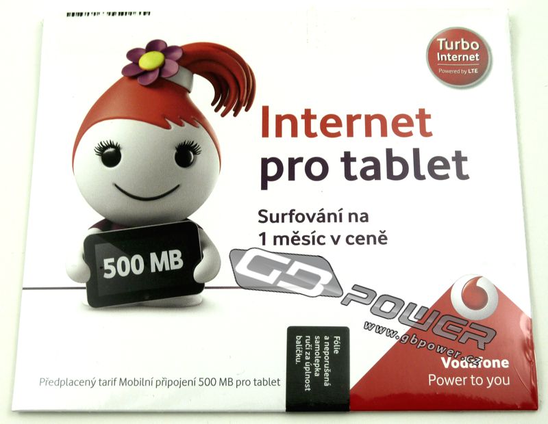 VODAFONE karta Tablet tarif 500MB