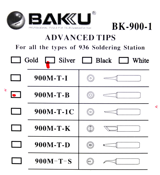 Hrot pájky BAKU BK-900M-T-B